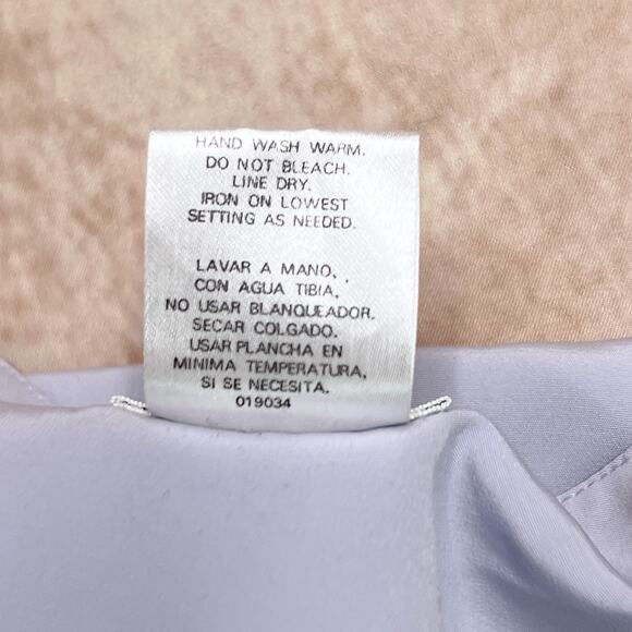 Vintage 90s Liz Baker Floral Embroidered Blouse Pastel Purple Pearlescent Beaded - Picture 5 of 6